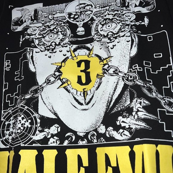 Half Evil Graphic T-Shirt 333 Black & Yellow Face Size Small - Picture 4 of 4